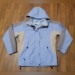 Columbia Titanium Women’s XL Blue & Gray Lined Hooded Winter Jacket C57